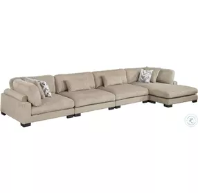 Tinley Brown 4 Piece Modular Sectional with RAF Chaise