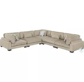 Tinley Brown 5 Piece L Shape Modular Sectional