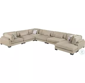 Tinley Brown 6 Piece Modular Sectional with RAF Chaise
