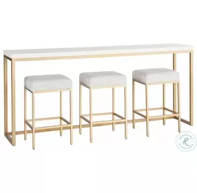 Love Joy Bliss Soft Gold And Alabaster 4 Piece Counter Height Dining Set