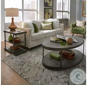 Contemporary Vision Gauntlet Gray Oval Cocktail Table