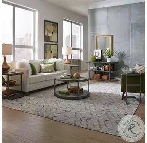 Contemporary Vision Gauntlet Gray Tiered End Table