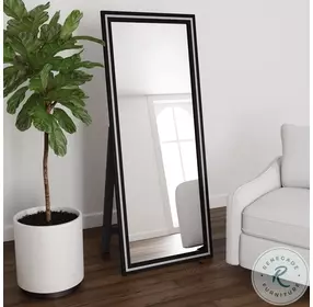 Windrose Black LED 67" Standing Mirror