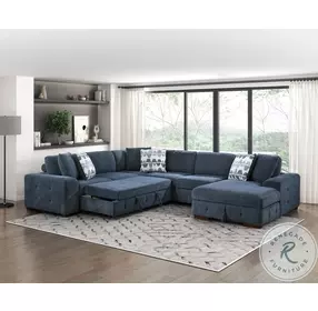 Raife Blue 4 Piece Sectional