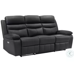 Hancock Black Double Power Reclining Living Room Set