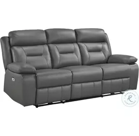 Laconia Dark Gray Double Power Reclining Living Room Set