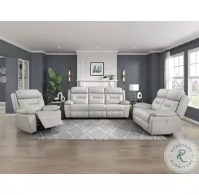 Laconia Silver Double Power Reclining Loveseat