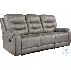 Oberon Grayish Brown Double Reclining Living Room Set