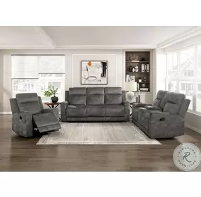 Yates Brownish Gray Double Reclining Sofa