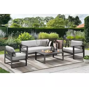 Navarro Outdoor Seating Gray Upholstered Outdoor Lounge Chair