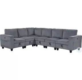 Walterboro Dark Gray 6 Piece Sectional