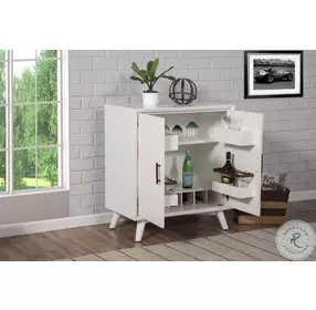Flynn White Small Bar Cabinet