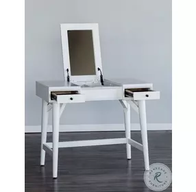 Flynn White Bedroom Vanity With Mirror