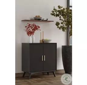 Flynn Black Small Bar Cabinet