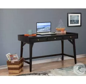 Flynn Black 3 Drawer Large Desk