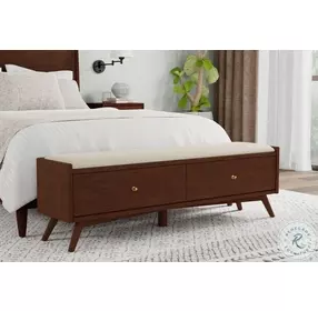 Flynn Cream 2 Drawer Bench