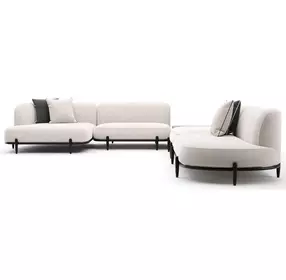 Madera Oatmeal 4 Piece Modular Large L Sectional with Pillows