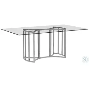 Sophia Chrome Glass Top Rectangular Dining Room Set