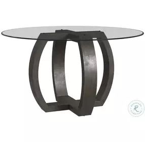Kellan Charcoal Gray Glass Top Round Dining Room Set