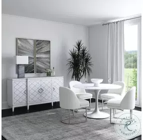 Pearl Ivory Performance Fabric Dining Chair