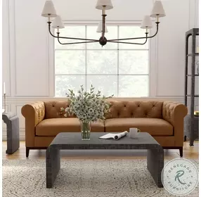 Chatham Charcoal Raffia Waterfall Coffee Table