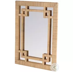 Hana Light Brown Woven Rattan Wall Mirror
