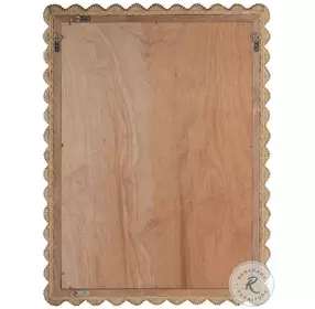 Flora Light Brown Scalloped Rattan Wall Mirror