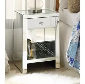 Noralie Silver 1 Drawer Open Night Table
