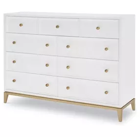 Chelsea White 9 Drawer Bureau Dresser