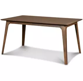 Oscar Walnut and Gray 60" Rectangular Dining Set with 4 Cushion Chairs