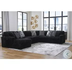 Midnight Madness Onyx Black 4 Piece Sectional with Chaise