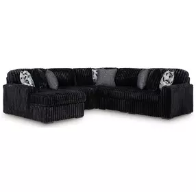 Midnight Madness Onyx 5 Piece Modular Sectional with LAF Corner Chaise