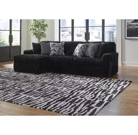 Midnight Madness Onyx 3 Piece Modular Sectional with LAF Corner Chaise