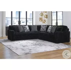 Midnight Madness Onyx Black 3 Piece Sectional