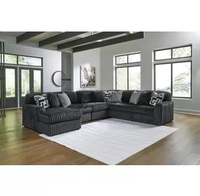 Midnight Madness Gunmetal 6 Piece Sectional with Chaise