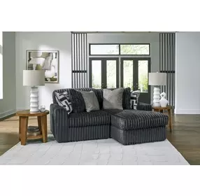 Midnight Madness Gunmetal 2 Piece Sectional with Chaise