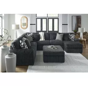 Midnight Madness Gunmetal 5 Piece Chaise Sectional