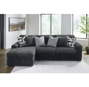 Midnight Madness Gunmetal 2 Piece Sectional Sofa Chaise