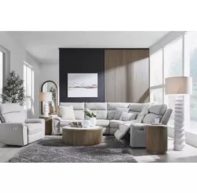 Grafton Pike Ash 5 Piece Modular Power Reclining Sectional with USB Charging