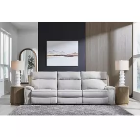 Grafton Pike Ash 3 Piece Modular Power Reclining Sectional with USB Charging
