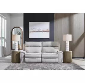 Grafton Pike Ash 2 Piece Modular 84" Reclining Loveseat with USB Charging