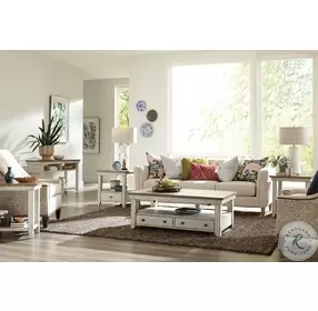 Chambers Medium Brown And Rustic Chalk Chairside Table