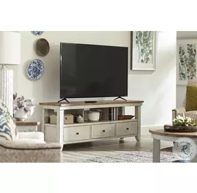 Chambers Medium Brown And Rustic Chalk Entertainment Console Table