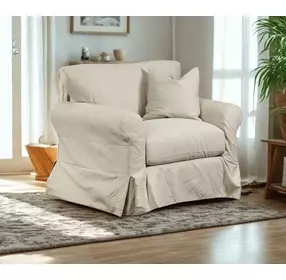Sutton Sand Upholstered Chair and A Half with Pillow