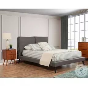 Gabriela Gray Full Upholstered Platform Bed