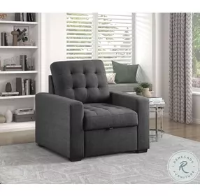 McCafferty Dark Gray Chair With Pull Out Ottoman