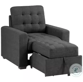McCafferty Dark Gray Chair With Pull Out Ottoman