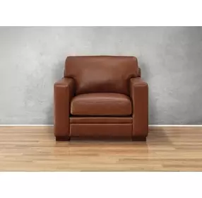 Langston Nutmeg Leather Upholstered Accent Chair