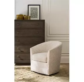 Harbor Beige Upholstered Swivel Accent Chair