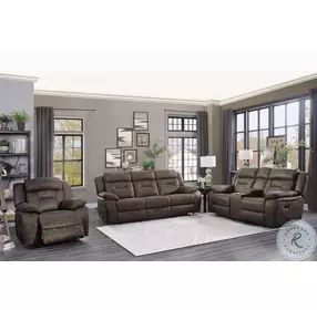 Madrona Dark Brown Double Reclining Sofa